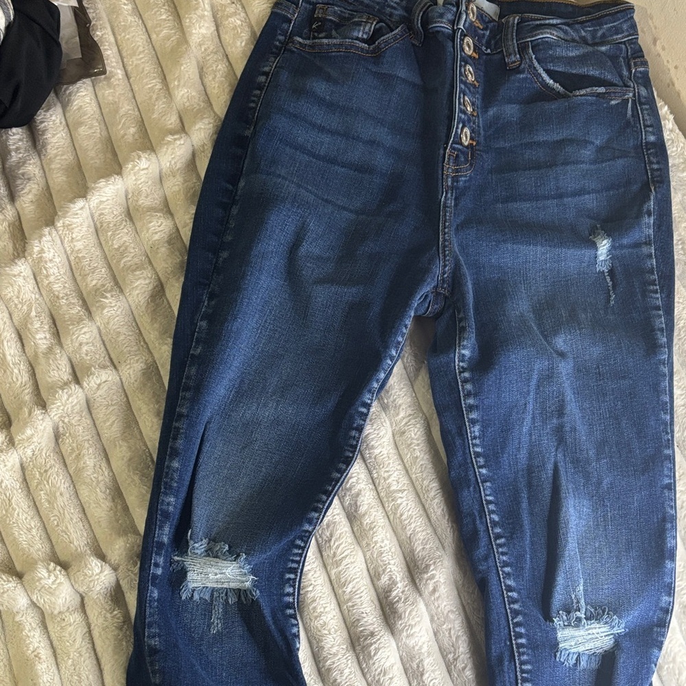 KanCan Dark Blue Boyfriend Jeans